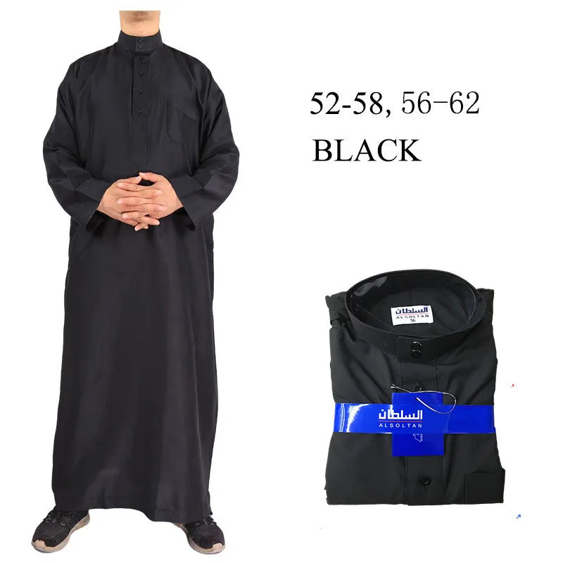 Islamische Kleidung Herren Langarm Locker Muslimische Männer Saudi-Arabien Pakistan Kurta Muslimische Kostüme Muslimisches Kleid Kaftan Thobe