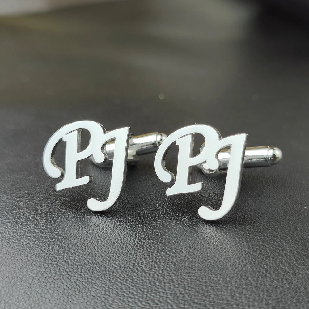 Hebrew Chai Cuff Links Personalized Name Initial Monogram Cufflinks Custom Any Language Cufflinks Men Wedding Gift Jewelry