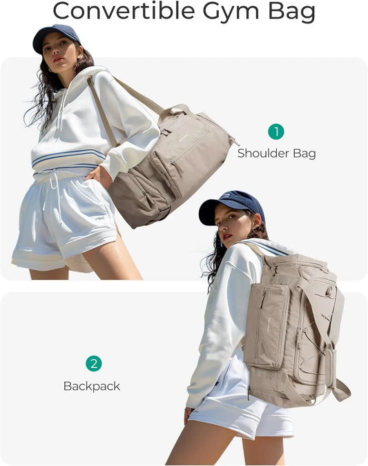 BAGSMART 4-IN-1 Sporttasche für Damen und Herren, TSA-konform, leichte Reisetasche mit Schuhfach und Nassfach, 30L Handgepäck Wochenendtasche
