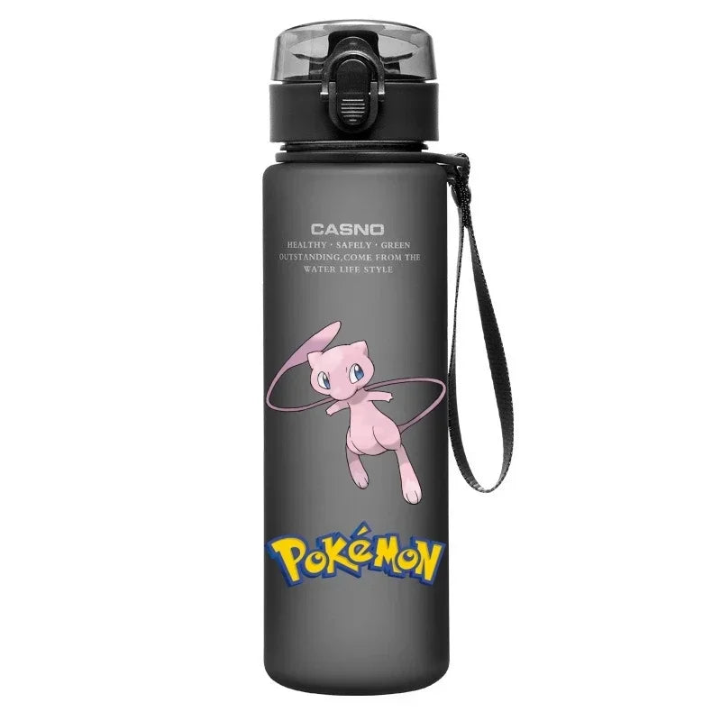 560ML Pokémon Wasserbecher Pikachu Mewtu Gengar Tragbare Plastik-Cartoon-Outdoor-Sport-Großraum-Reise-Wander-Wasserflasche