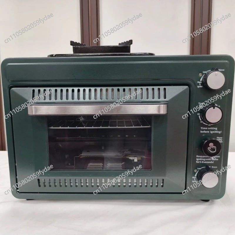 Cross-Border Outdoor Portable Gas Oven, Field Camping, Integrated Casserole, 25-30L Oven