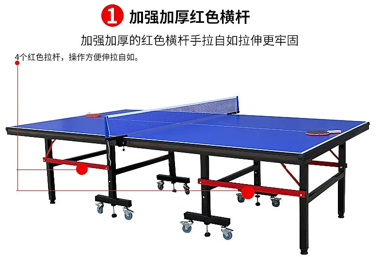 12mm  Anti-Corrosion Table Tennis Table Indoor  Foldable Indoor Ping Pong Table