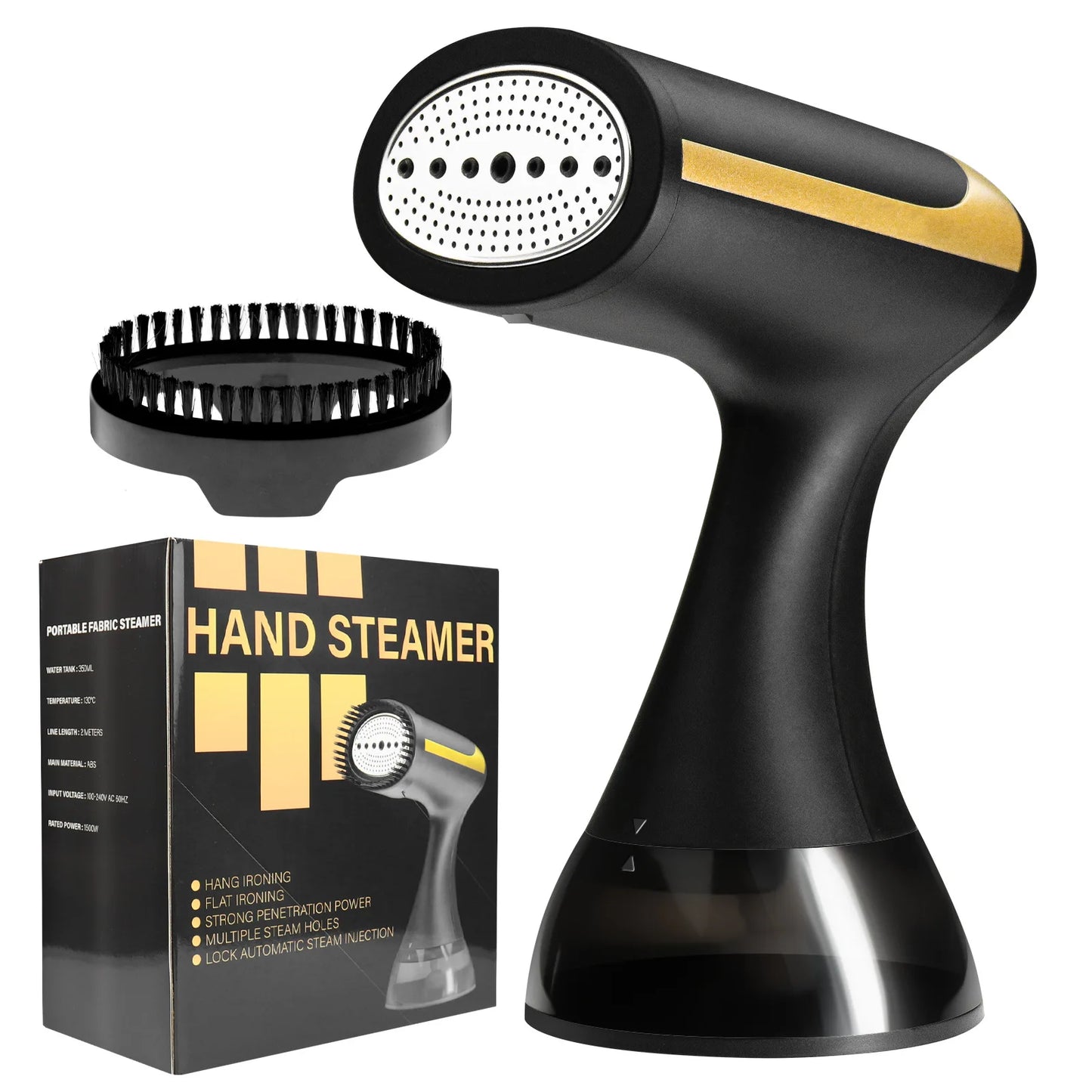 HOMEFISH Machine à repasser portable 1500W, fer à vapeur à main pour usage domestique, petite machine à repasser suspendue à sec et humide pour l'entretien des tissus