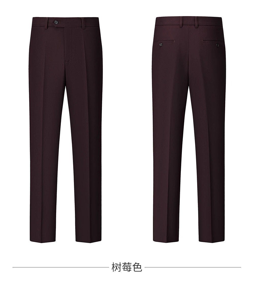 Ensemble de costume trois pièces en laine haut de gamme pour homme, élégant et décontracté, de couleur unie, idéal pour banquets et mariages.