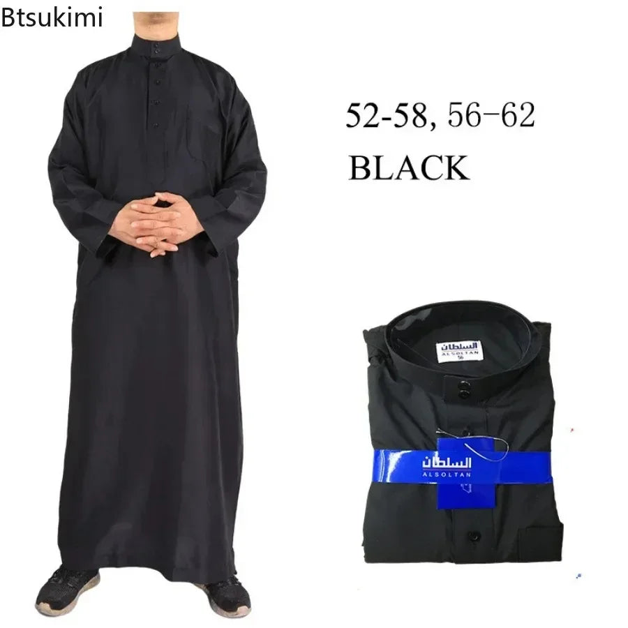 Islamische Kleidung Herren Langarm Locker Muslimische Männer Saudi-Arabien Pakistan Kurta Muslimische Kostüme Muslimisches Kleid Kaftan Thobe