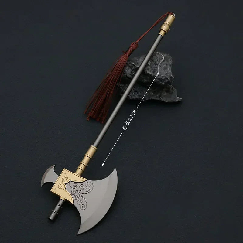 1 Real Water Margin Movies Periphery Weapons The Urgent Vanguard Axe 22cm Uncut Knife Metal Model Ax Cosplay Ax Gift Boys' Toys