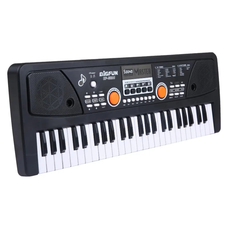 49 Keys USB Electric Piano & Microphone Digital Music Electronic Keyboard 16 Tones 8 Rhythms 6 Demo Songs Music Gifts for Kids