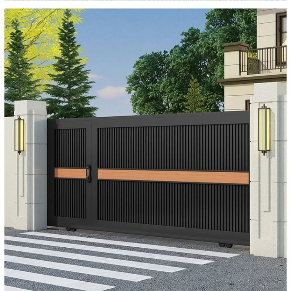 EXW Porte coulissante de villa en alliage d'aluminium moderne et simple, jardin extérieur, traduction artistique électrique, entrée de garage sécurisée.