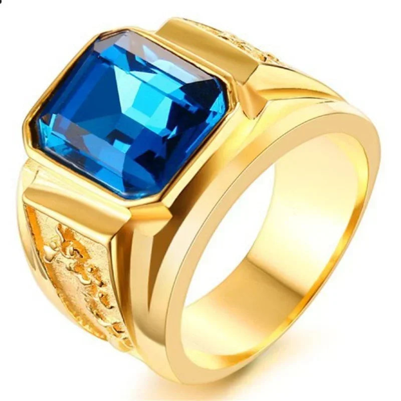 Nouvelles bagues brillantes en métal 2023 pour hommes, anneaux géométriques larges, chevalière carrée, style punk, bijoux fantaisie, vente en gros