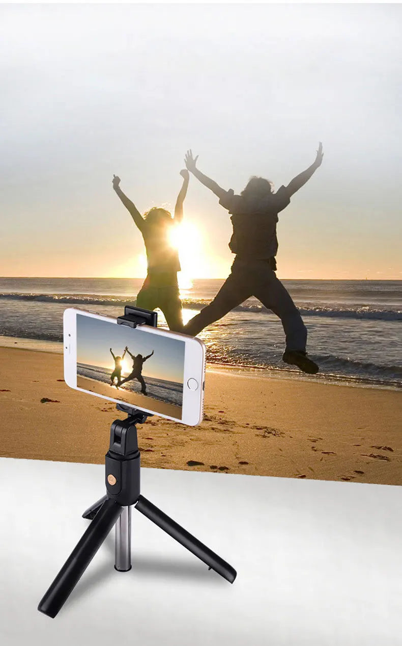 Kabelloser Bluetooth Selfie Stick Faltbares Stativ Tragbare Handy-Stative Ausziehbar für iPhone Xiaomi Huawei Phone Video Live