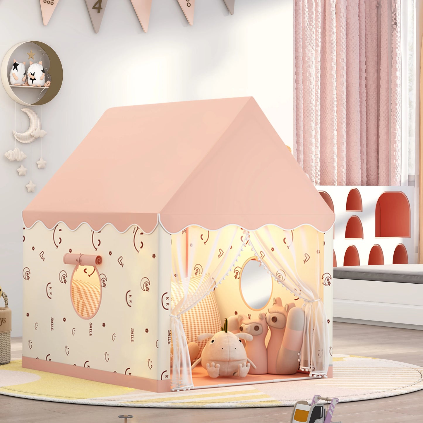 Children's Fun Toy Tent, Princess Fairy Tale Play Castle, Outdoor Portable Playhouse, Great Holiday Gift for Boys and Girls, Christmas Gift, Accessories Not Included