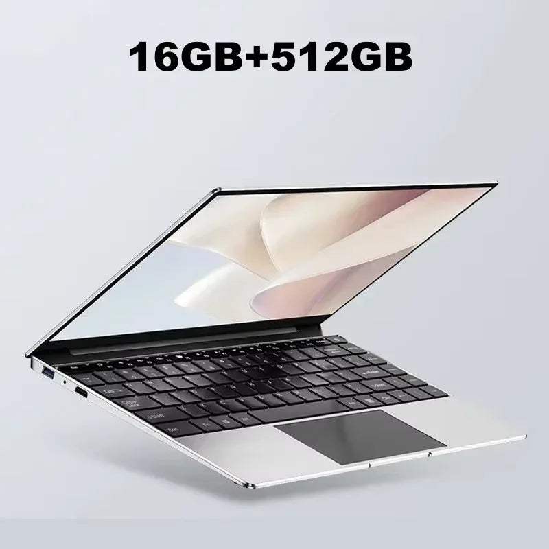 New Ultra Slim Laptop 14.1" 16GB RAM 2TB SSD Intel Pentium 4405U Notebook Gamer 1920*1080 Display Office Study Computer PC