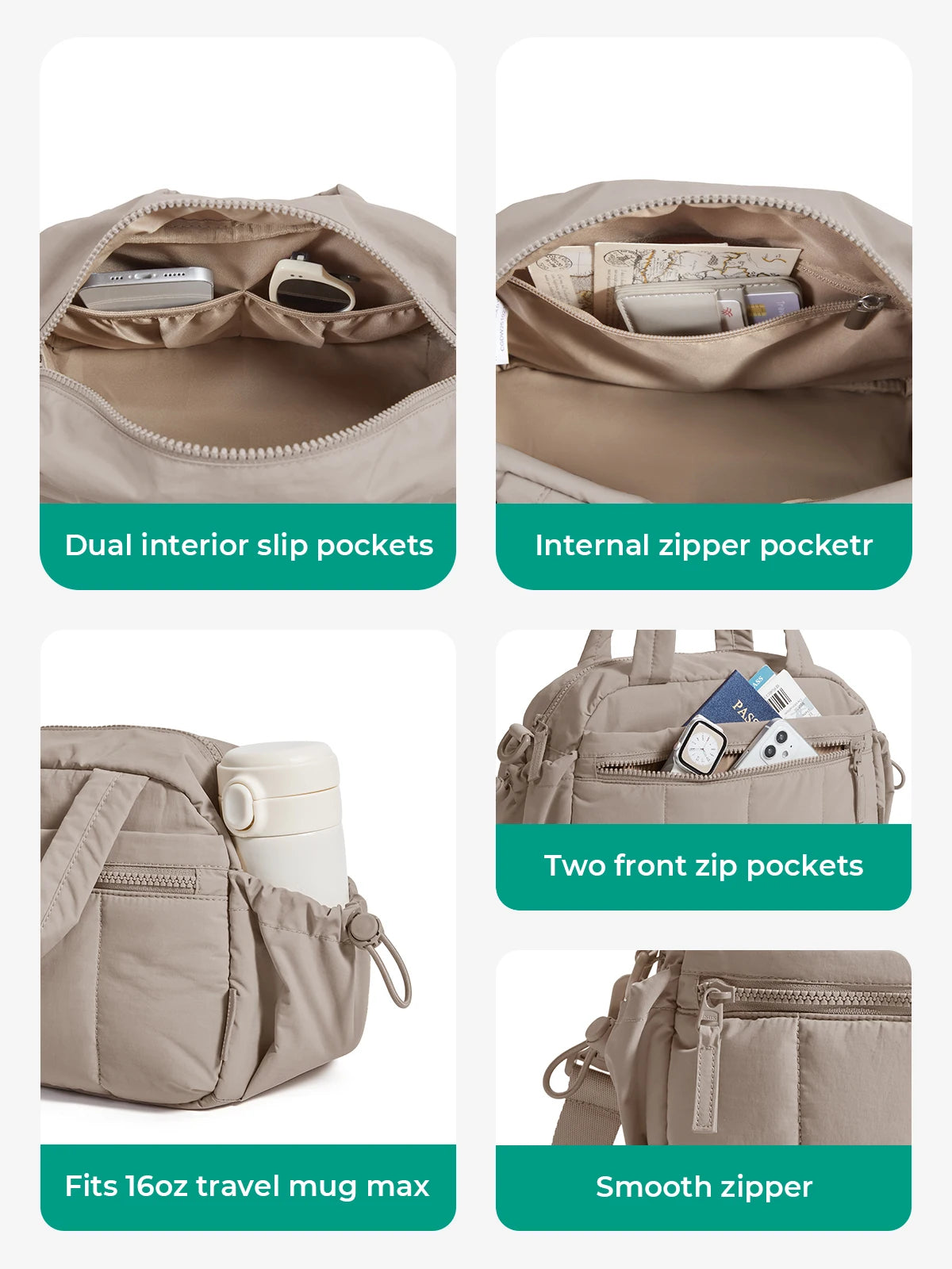 Sac à bandoulière BAGSMART pour femmes, grande capacité, sac bandoulière, pochette quotidienne décontractée pour étudiantes et navetteuses, sac à main polyvalent pour les loisirs