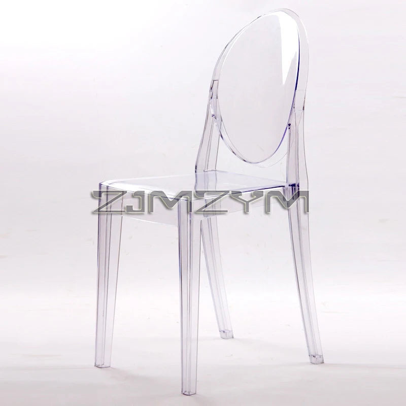 Freizeitstuhl Transparenter Esszimmer-Acrylstuhl Mehrfarbiger Kunststoff Kosmetikmöbel Rückenlehnstuhl