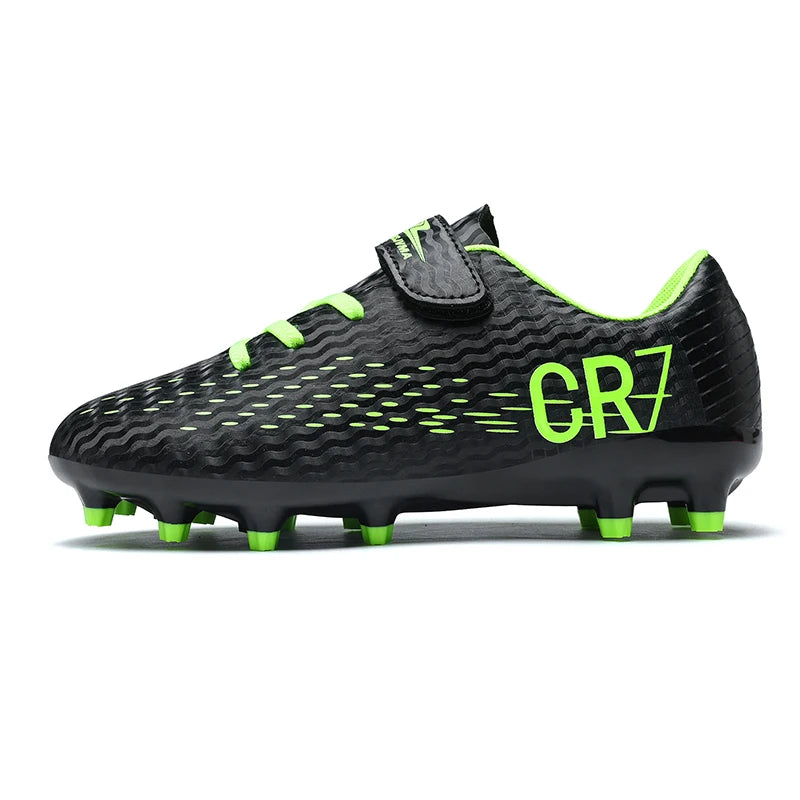 Nouvelles Chaussures de football pour enfants, Chaussures d'entraînement de football d'extérieur pour garçons et filles, Crampons de football à scratch, Baskets de futsal 28-39