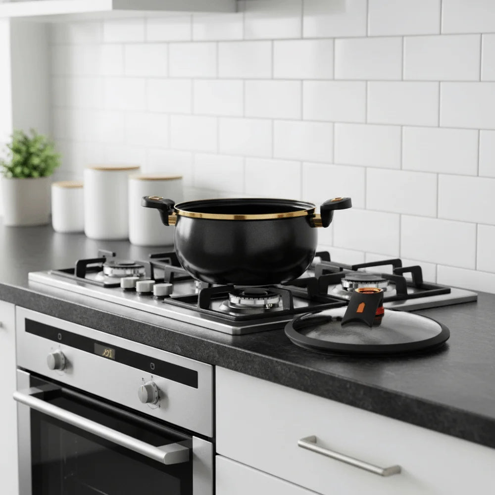 Multi-Functional 7 L Chubby Micro-Pressure Pot Large Capacity Universal Soup Pan Visible Cover Non-Stick Stew Pot Stove