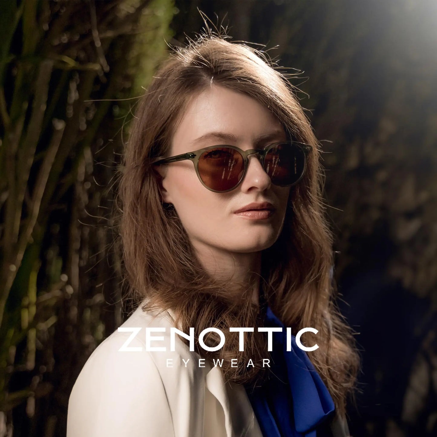 ZENOTTIC Beliebte runde Korrekturbrille für Outdoor-Enthusiastinnen, Azetat, polarisiert, UV400, Gleitsicht