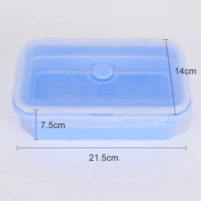Boîtes de Conservation Alimentaire Pliables Boîte à Repas en Silicone avec Couvercle Bols Alimentaires Boîte à Repas Empilable pour Cuisine et Congélateur