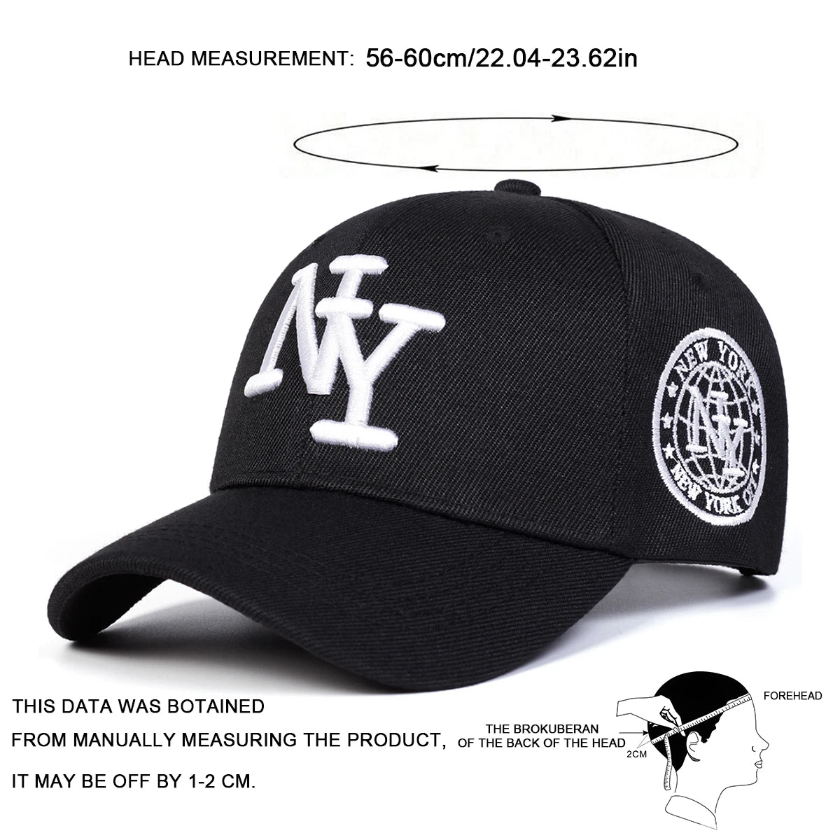 Unisex NY Buchstaben Stickerei Baseball Caps Frühling Herbst Outdoor Verstellbare Freizeit Hüte Sonnenschutz Hut Sportmütze