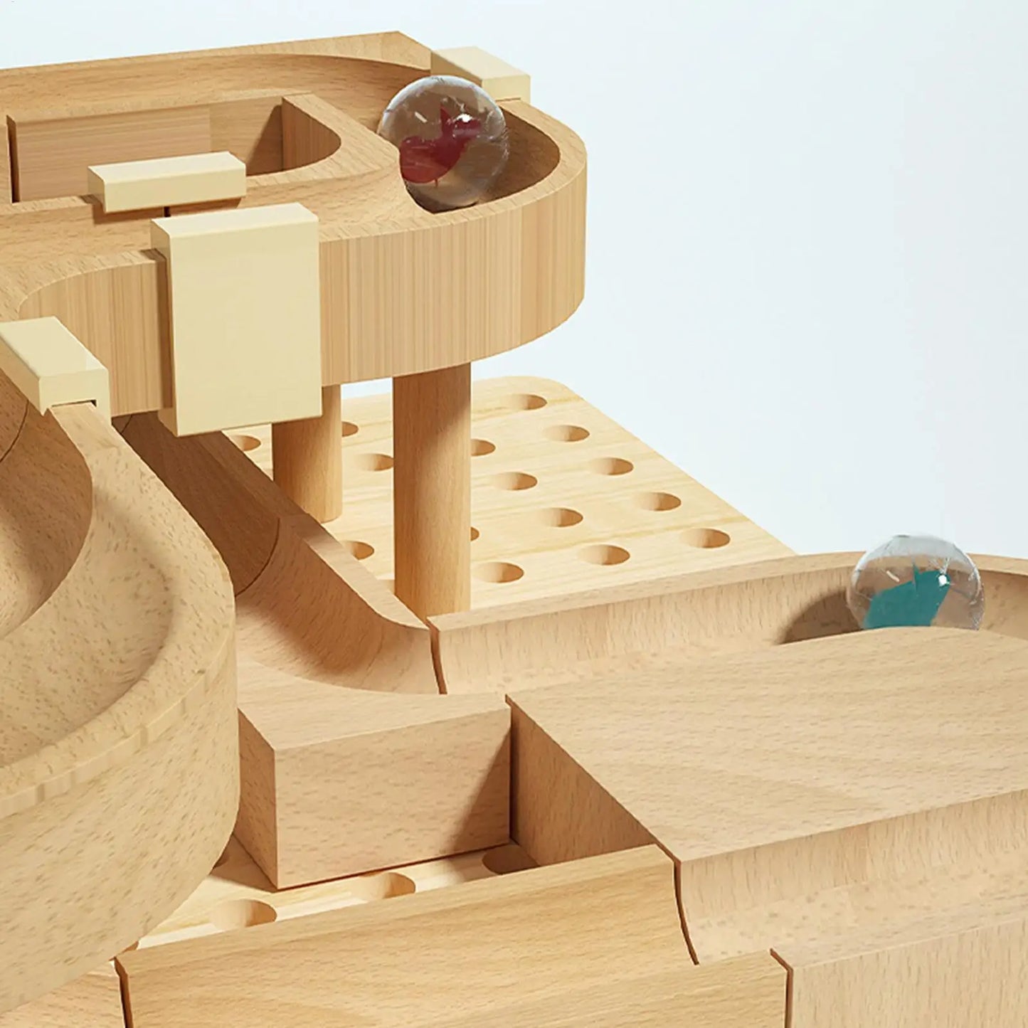 Holzmurmel-Labyrinth Rennbahn Spiel STEM Lernspielzeug für Kinder Lern-Puzzle-Brettspiel für Jungen Mädchen Geburtstagsgeschenke