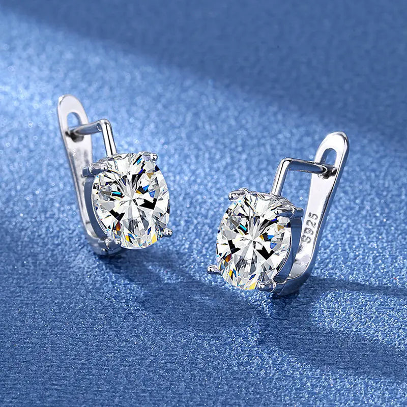 Ohrringe aus 925er Sterlingsilber, Schmuck, hochwertige Retro-Ohrringe mit einfachem Muster, lila-weiße Zirkon-Ohrringe, Bestseller