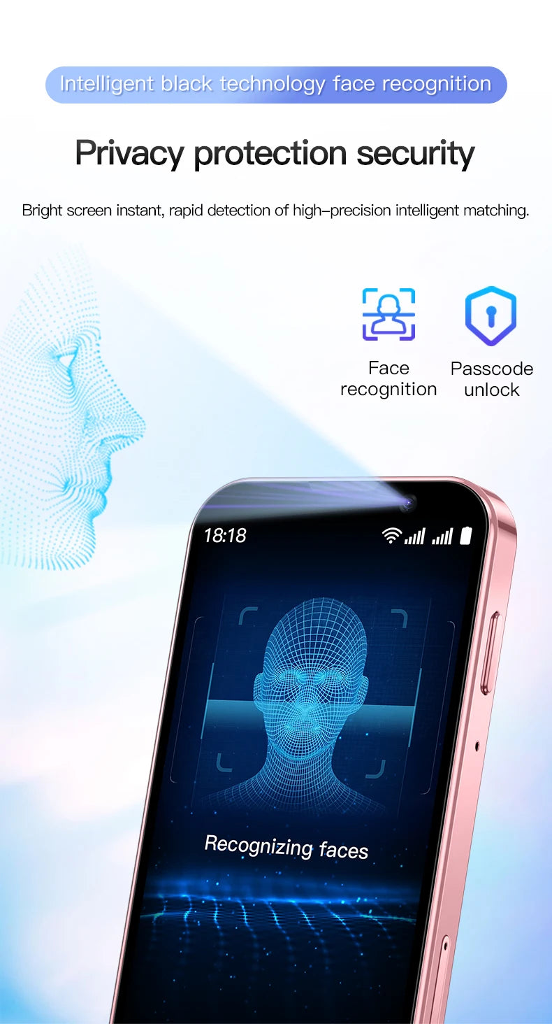 SOYES XS18 Pro 3.0" Mini Smartphone 2GB RAM 16GB ROM Gesichtserkennung Android9.0 Dual SIM Standby 1000mAh 3G Netzwerktelefon