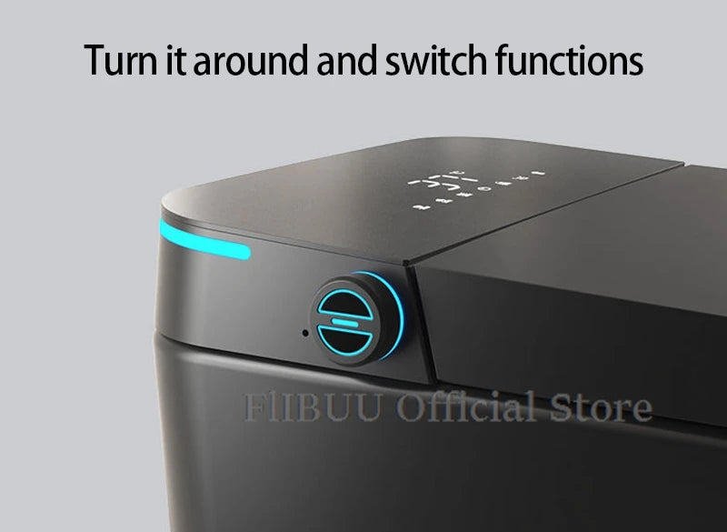 Elongated One Piece Smart Bidet Toilet Built-in Water Tank Unrestricted By Water Pressure Display Screen Warm Water Foot Sensor