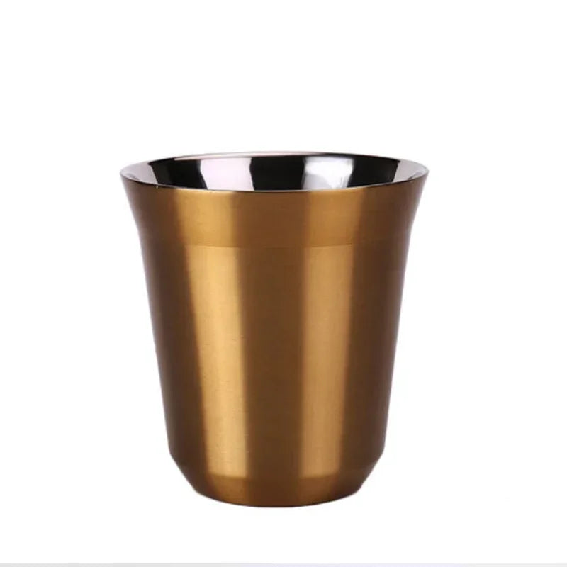 Tasses à espresso 80 ML/160 ML en acier inoxydable 304, tasses à café isothermes à double paroi, lavables au lave-vaisselle, tasses de petite capacité