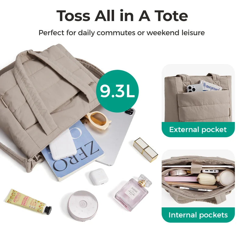 BAGSMART Damen Tragetasche Gepolsterte Einzelschultertasche Große Kapazität Studenten College Umhängetasche Lässige Outdoor-Handtasche