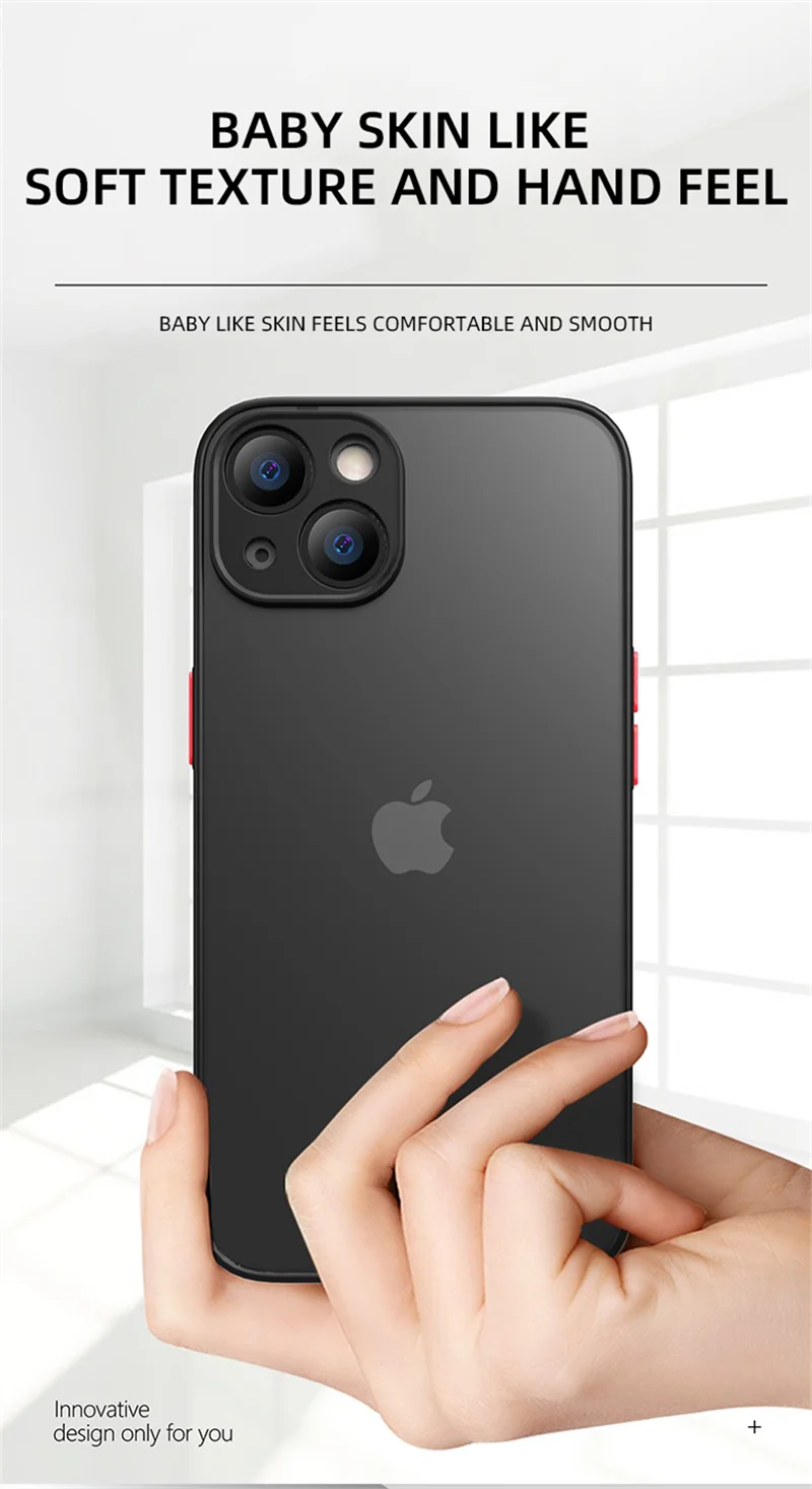 Shockproof Armor Matte Case For iPhone 14 13 12 11 Pro Max XR XS X 6 7 8 Plus SE Mini Silicone Bumper Clear Hard PC Cover Capa