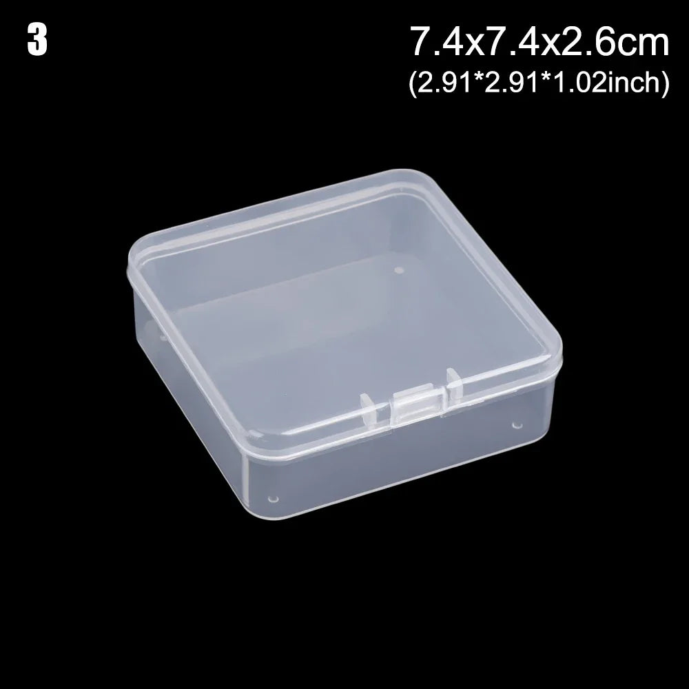 Square Round Plastic Transparent Storage Box Small Items Sundries Organizer Case Jewelry Beads Container Box Tools Accessories