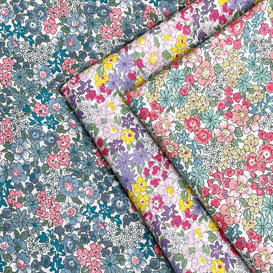 Betsy Blumen 100 % Baumwoll-Popeline Stoff 40S wie Liberty Digitaldruck für Nähkleid Rock Kinder Designer Designer