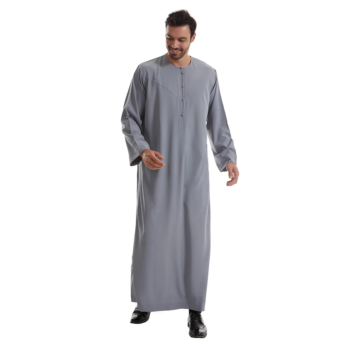 New 2024 Eid Muslim Islamic Middle East Abaya Dubai Malaysia Loose Gown Button Shirt Men Clothing Jalabiya Abayas Ramadan Caftan