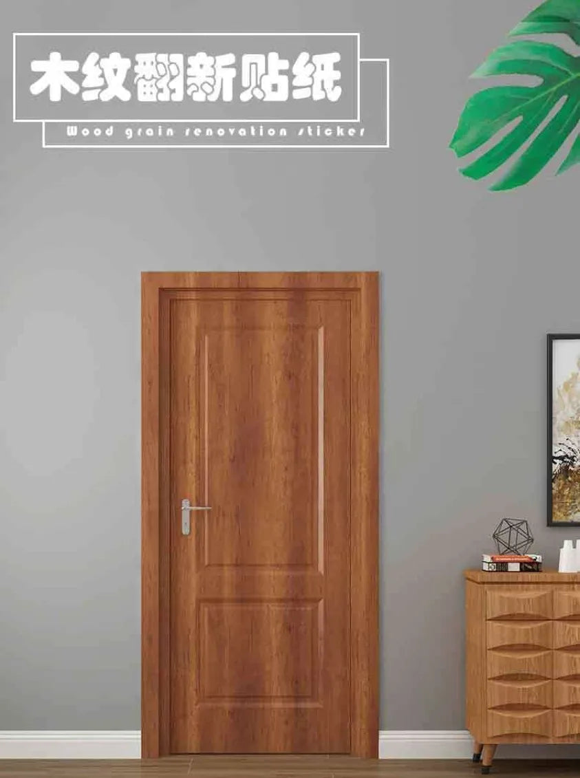 90CM Width Wood Grain PVC Wallpaper for Door Wardrobe Cupboard Table Furniture Waterproof Self Adhesive Stickers Home Decor Film