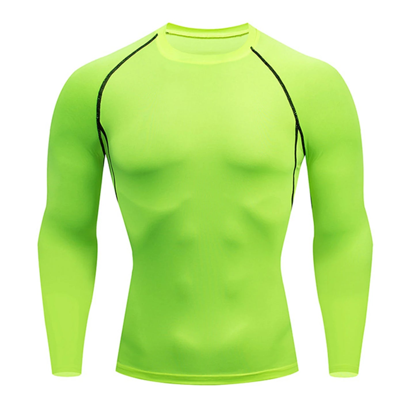 Sport T-Shirt Herren Kompressions Laufshirt Elastisches Langarm Fitness Sport-Top Gym Workout Unterhemd Sportbekleidung