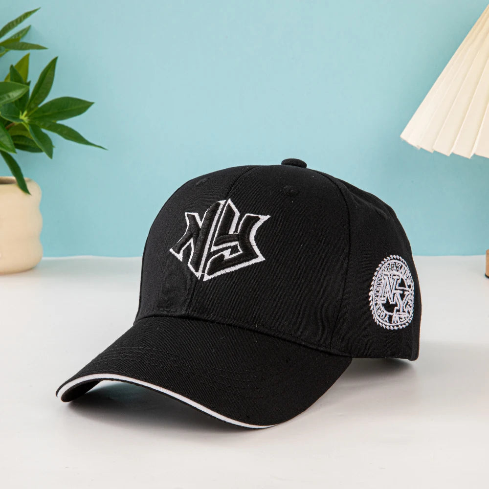 1 Baseballkappe Unisex mit gesticktem New York Logo und Sternen – Leichte Kappe, dehnbar mit verstellbarer Schnalle für Outdoor-Aktivitäten