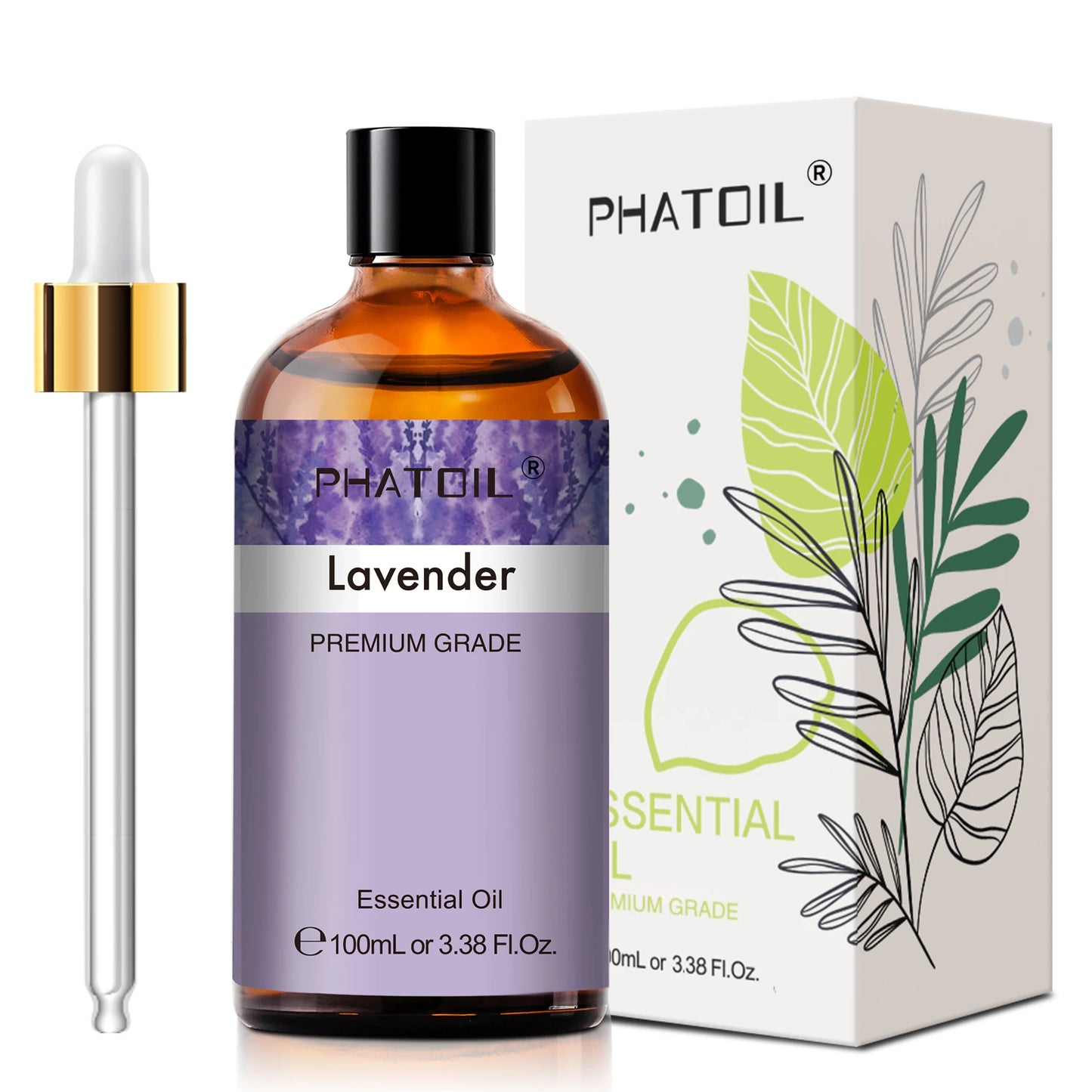 PHATOIL 100ml Eukalyptus Ätherisches Öl für die Haut Lavendel Vanille Jasmin Zitrone Bergamotte Aromaöl für Aromatherapie und Kerzenherstellung