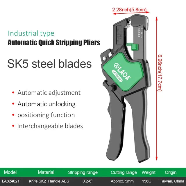 LAOA industrial fast automatic wire stripping pliers electrician specific multifunctional pliers wire cutting and pressing tools