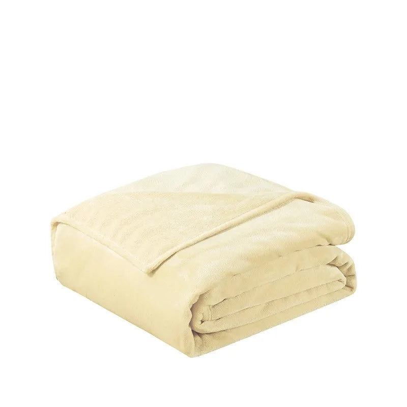 Couvertures en flanelle polaire corail 230 g/m² pour lits, couleur unie bleue rose, douce, chaude et fine, couvre-lit, housse de canapé, couverture plaid en fausse fourrure.
