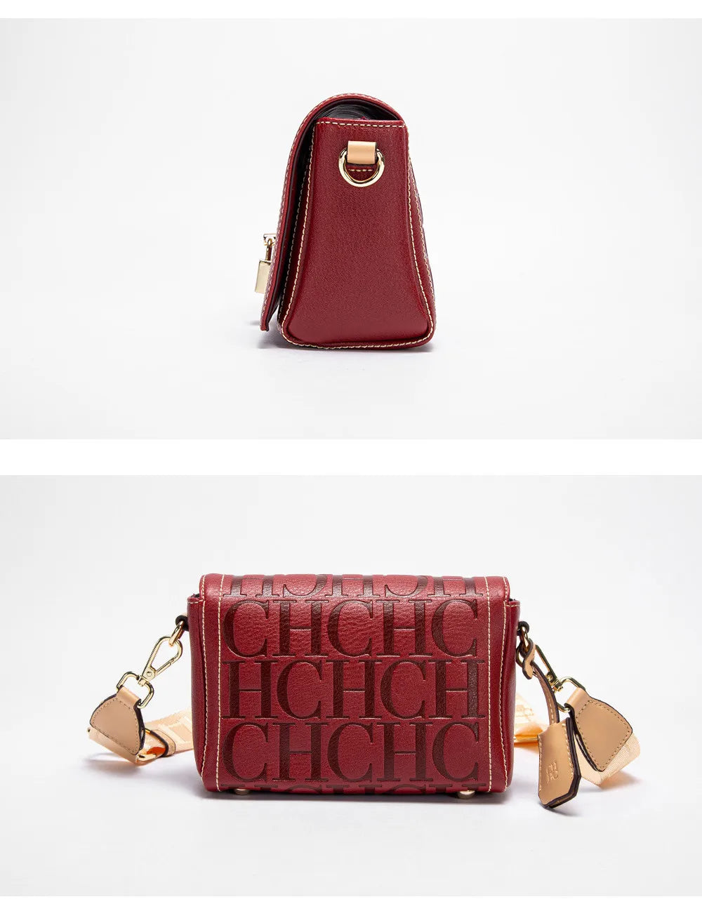 CH Womens Shoulder Bag Luxury Brand 2025 Fashion Solid Color Printed Handbag Fashion Design Model Metal Accessories Buckle