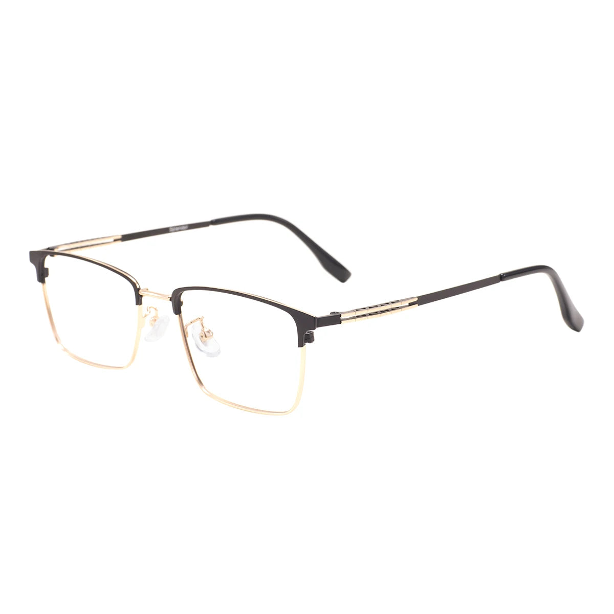 Monture de lunettes rectangulaires confortables en métal avec barre supérieure, pour hommes d'affaires, avec monture complète, pour verres correcteurs optiques