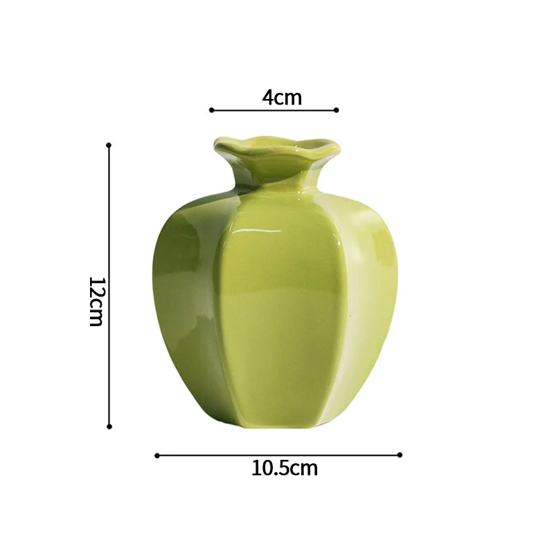 Vase à fleurs en céramique, Centre de table décoratif, Vase esthétique, Vases pour plantes hydroponiques, Ornement de bureau, Décoration d'intérieur