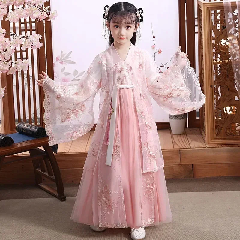 Robe chinoise Hanfu moderne pour fille, tenue d'Halloween de fée, Vêtements pour enfants, Vestidos, Costume traditionnel de Cosplay, Robes pour filles