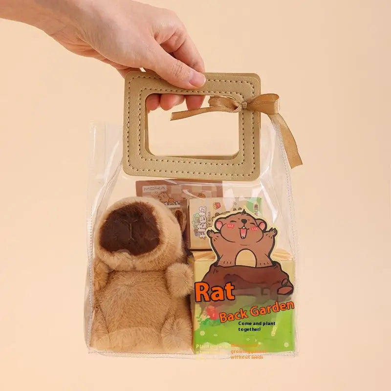 1 Set Pen Stickers Notebook Plush Pendants Handbag Final Prizes Stationery Gift Bag For Students Kawaii Capybara Stationery Kit