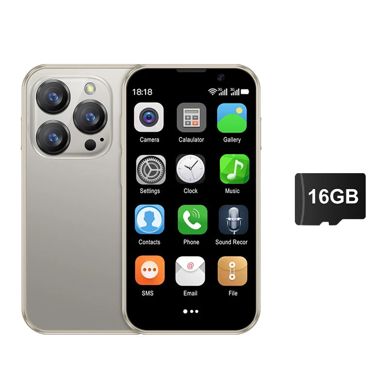 Mini Smartphone SERVO 16SE 16 Go ROM Android 9.0 Wifi Double SIM Veille Play Store 3G WCDMA Petit Téléphone Portable Intelligent 3.0" Nouvelle Version
