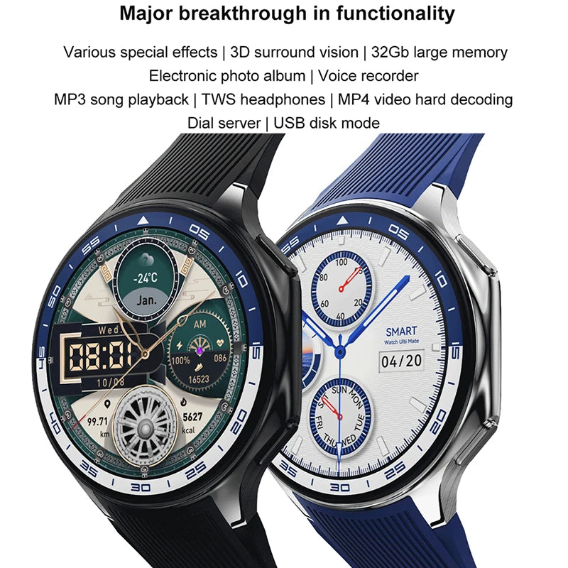OPPO DT Watch X Montre Connectée Bluetooth avec Appel, 4 Go de Mémoire, Enregistrement, Lecture MP3+MP4, Son Surround Visuel 3D, Smartwatches Homme 2025 Nouveau