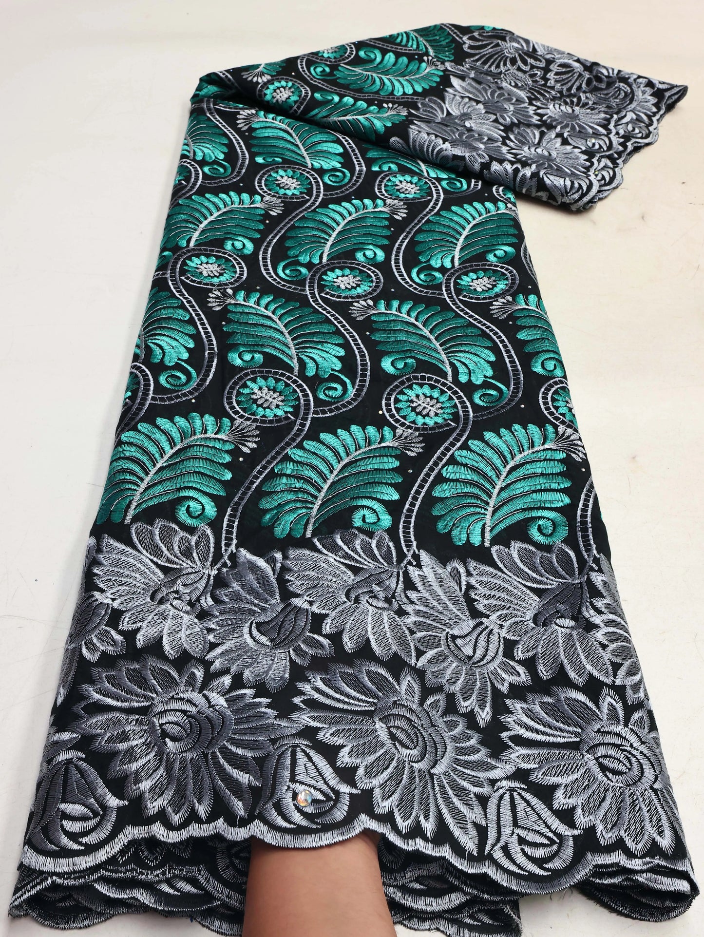 Swiss Voile Lace In Switzerland With 3D Flower Applique Stones 2026 Super Quality African Lace Fabric For Wedding Lace Dress