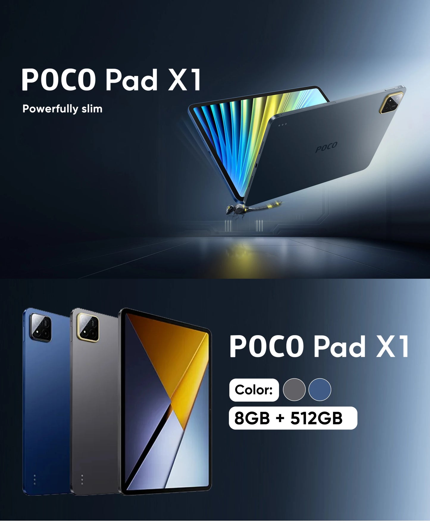 Original POCO Pad X1 Globale Version Tablets Snapdragon 7+ Gen 3 11,2'' 3,2K 144Hz Display 13MP 8850mAh 45W Turbo Charging