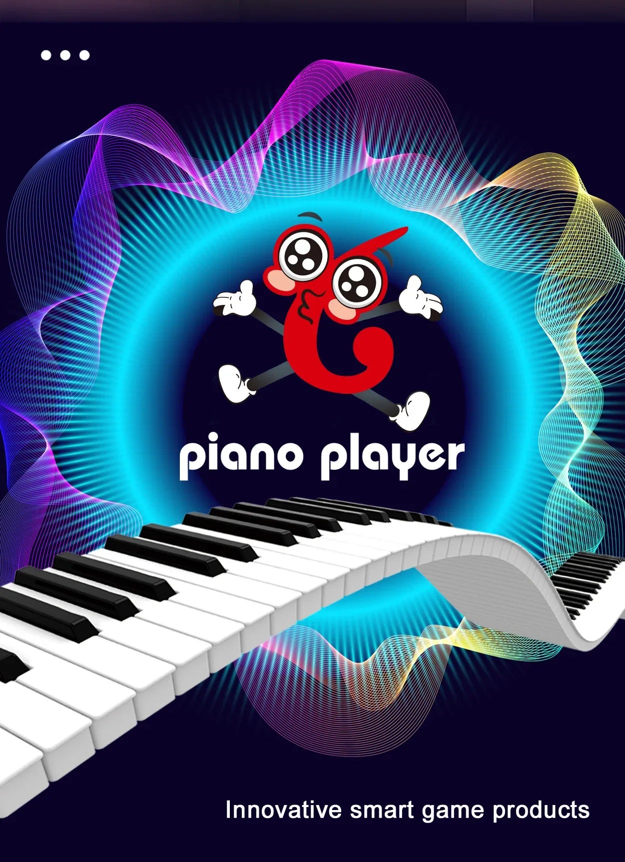 A handheld mini desktop piano with lights, music, electronic keyboard rhythm, and a game console for completing levels; a Montes