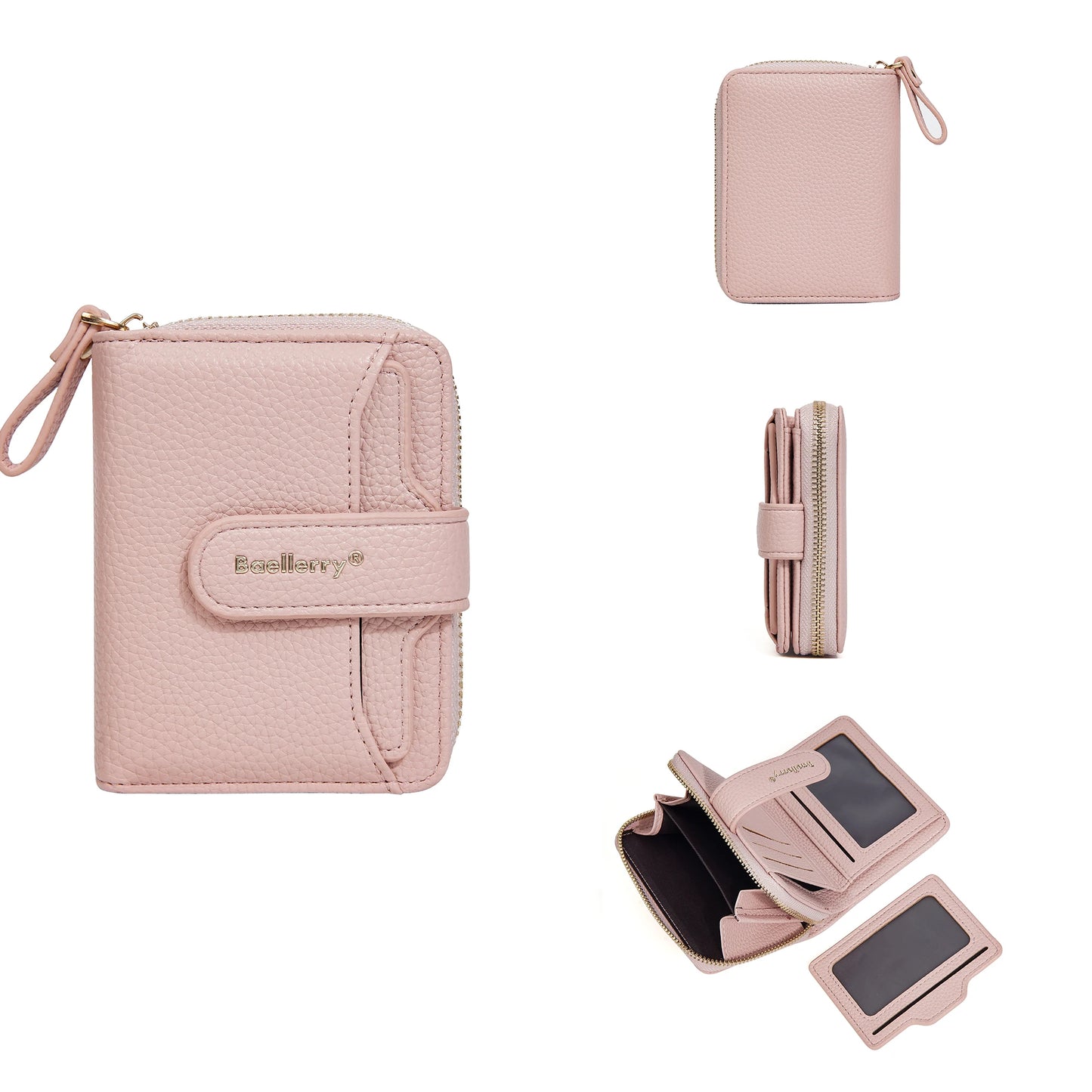 Women Stylish Zip Around Card Wallet, Multi-Functional RFID Blocking Purse with 6 Card Slots and Coin Pocket, Minimalist Gift